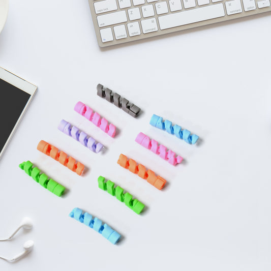 12722 Spiral Charger Cable Protector Data Cable Saver Charging Cords Protective For All Universal Earphone Cable Cover (Pack Of 10)