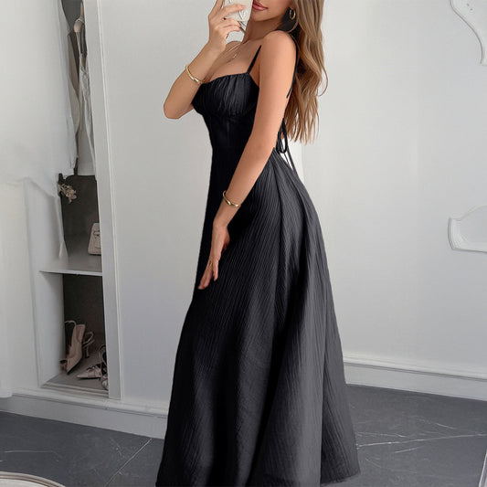 Diyun Casual Vacation Mini Strap Slim Long Dress Women's